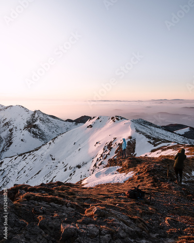 Landscape photography during sunset in Slovakia mountains. Mala Fatra National park is full of beautiful views and sceneries. Rural nature. Velky krivan.