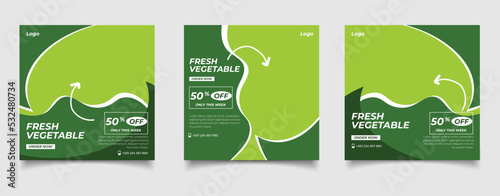 Vegetable and fruit grocery delivery social media instagram post template