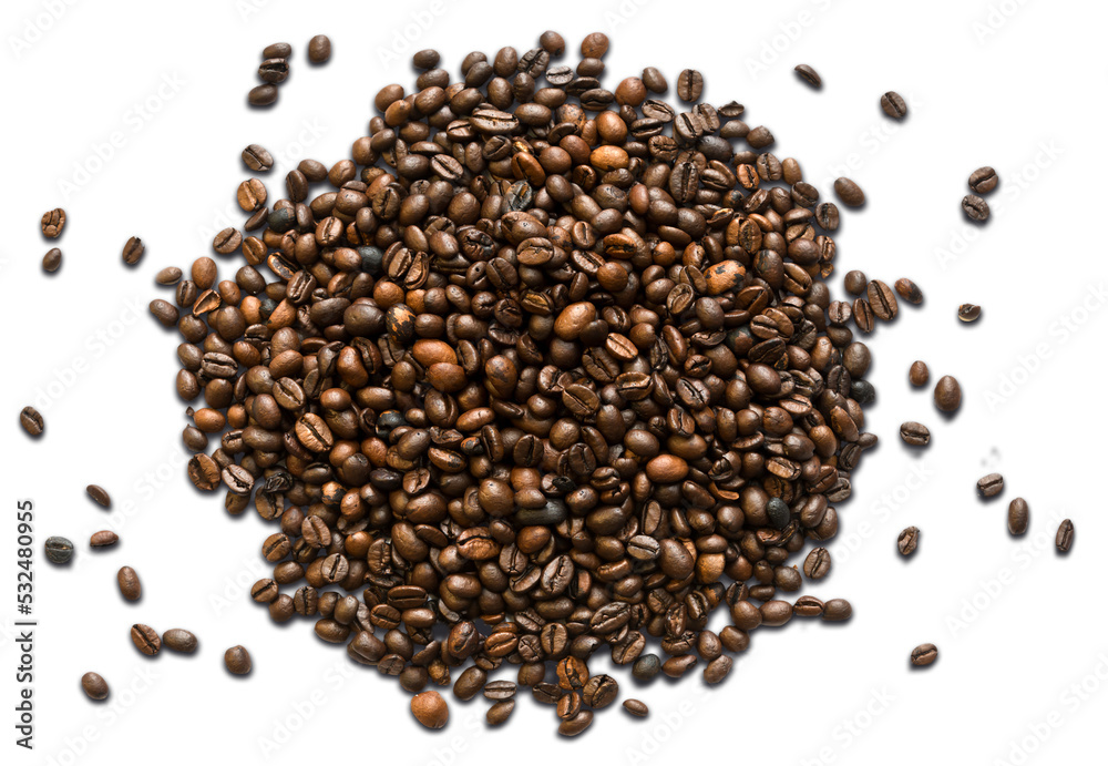 Ein Haufen aus Kaffeebohnen Ein Haufen aus Kaffeebohnen