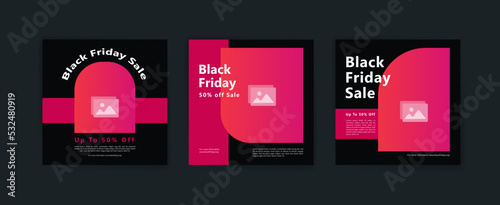 Social media post template for black friday sale. Banner vector for social media ads, web ads, business messages, discount flyers and big sale banners.