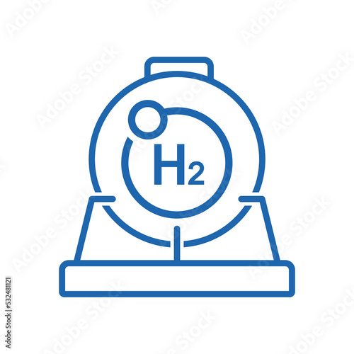 Hydrogen storage. Vector linear icon isolated on white background.