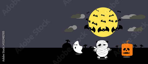 Halloween pictures and ghosts on the full moon.