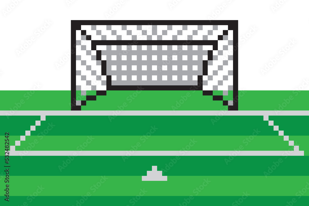 Pixel art soccer goal field Stock Vector Adobe Stock