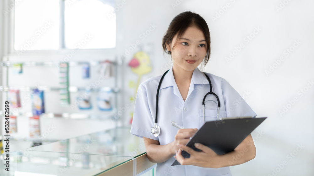 Pharmacist working in a pharmacy, Consultation and medical advice, All kinds of generic household drugs and pharmaceutical products on the shelf, Service and assistance to patients, Pharmacy. Pharmacist working in a pharmacy, Consultation and medical advice, All kinds of generic household drugs and pharmaceutical products on the shelf, Service and assistance to patients, Pharmacy.