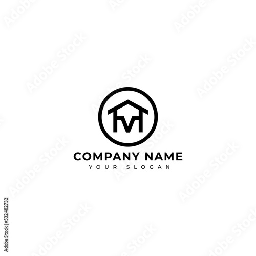 initial HV real estate logo vector design template