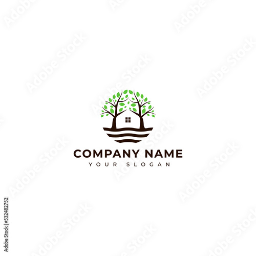 Green House  logo vector design template
