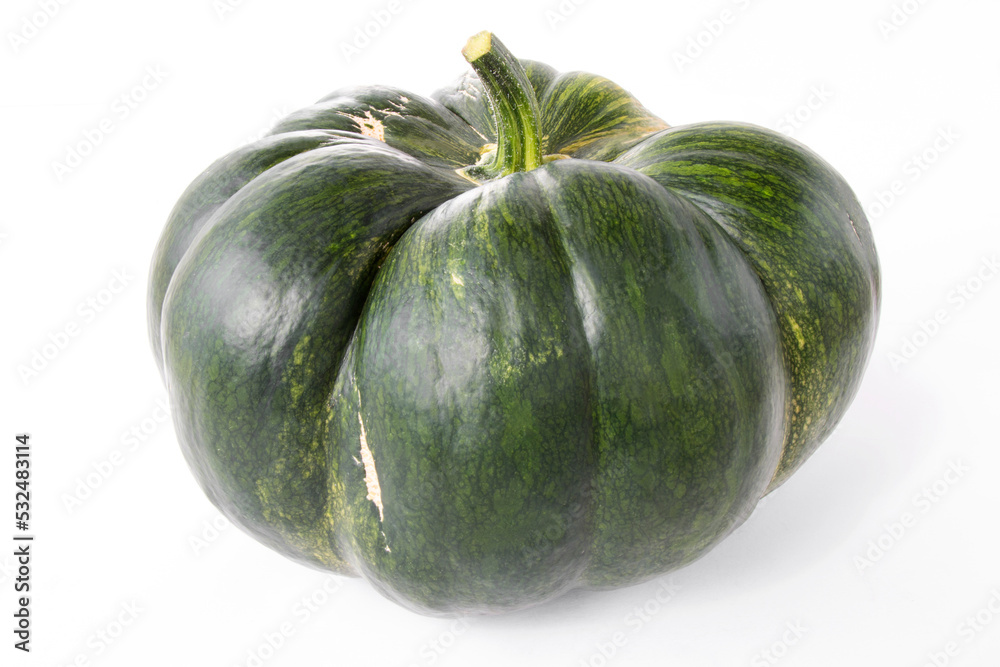 green pumpkin on white isolated background green pumpkin on white isolated background
