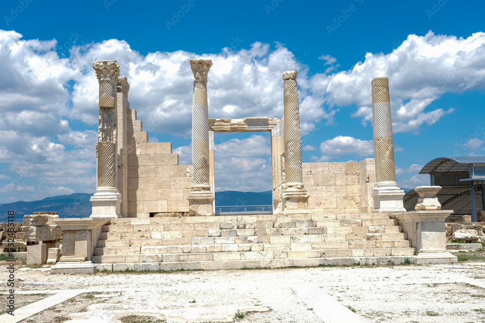 Laodikeia ancient city ruins in Pamukkale, Denizli, Turkey.