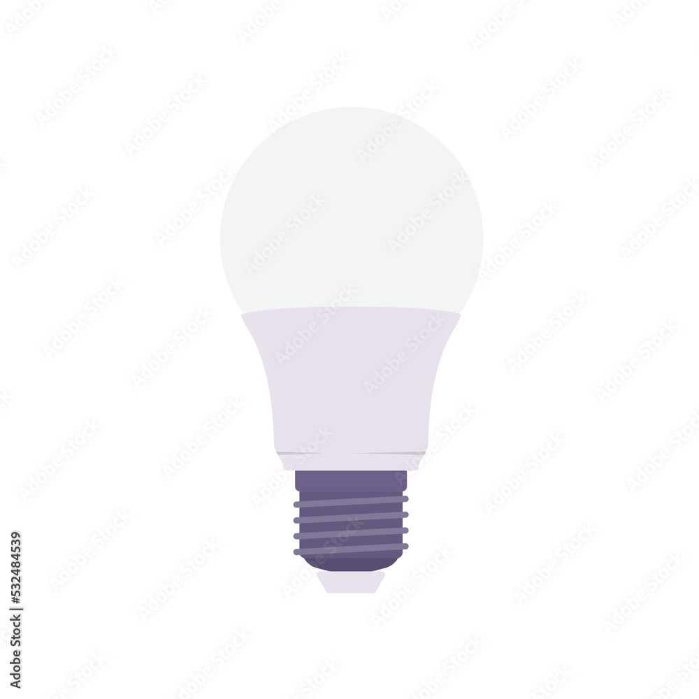 Light Bulb Flat Illustration. Clean Icon Design Element on Isolated White Background Light Bulb Flat Illustration. Clean Icon Design Element on Isolated White Background