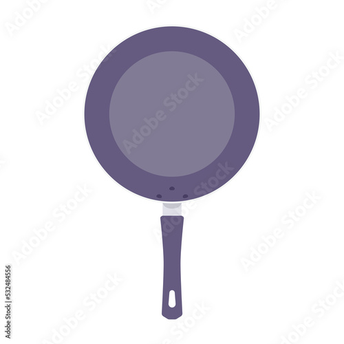 Frying Pan Flat Illustration. Clean Icon Design Element on Isolated White Background