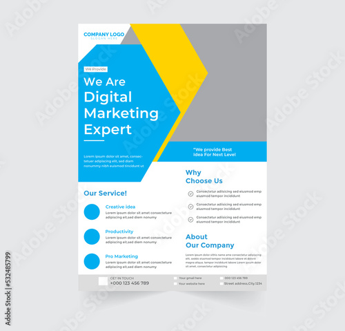 Corporate business digital marketing agency flyer design and brochure cover template
