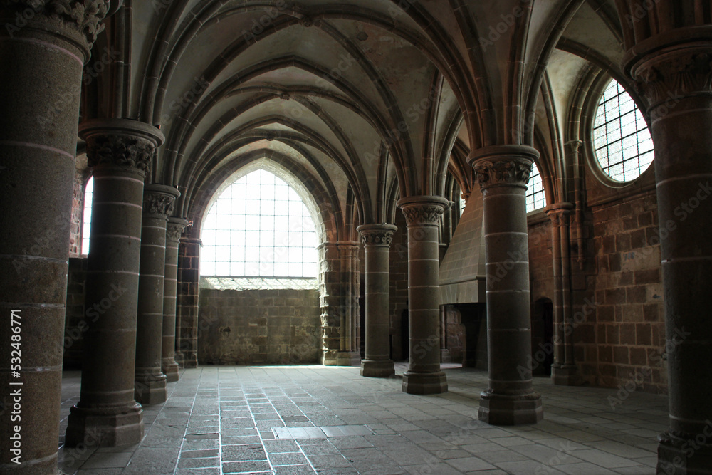 medieval abbey at le mont-saint-michel (france)