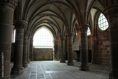 medieval abbey at le mont-saint-michel (france)