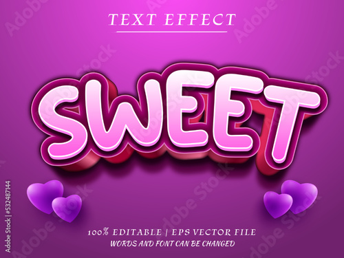 Sweet 3d Editable Text Effect. Text mockup