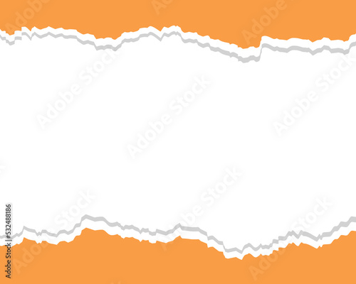 orange ripped torn paper frame 