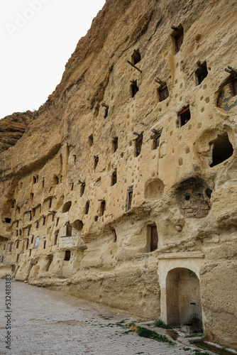 Taskale granaries are natural food storages in Taskale town of Karaman province,Turkey. photo