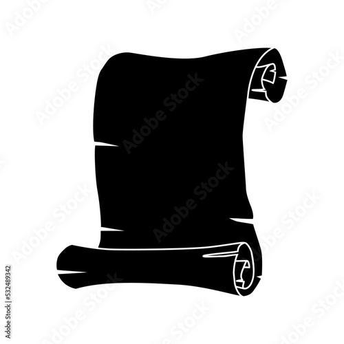 Scroll paper icon vector. Parchment illustration sign. Chronicle symbol or logo.