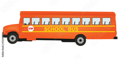 Orange school bus. vector illustration