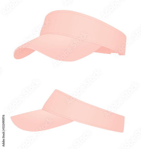 Pink  visor cap. vector illustration