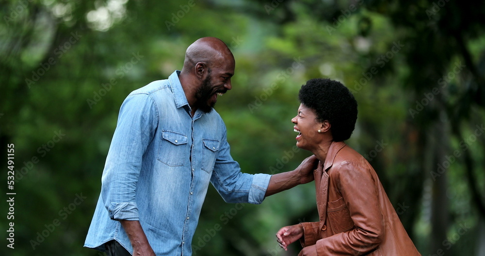Obraz premium Happy people laughing and smiling. African black ethnicity