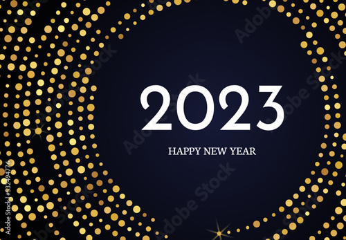 2023 Happy New Year of gold glitter pattern