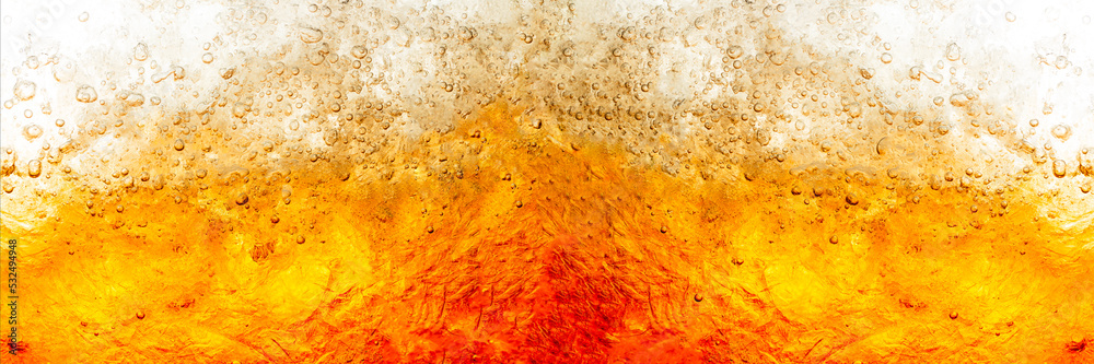 Obraz premium macro cola texture,cola with ice food background, cola close-up, design element. beer macro bubbles, ice, bubble, background, ice cubes, abstract backgrounds