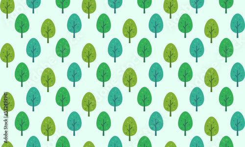 Fresh summer green natural forest tree plant pattern seamless background