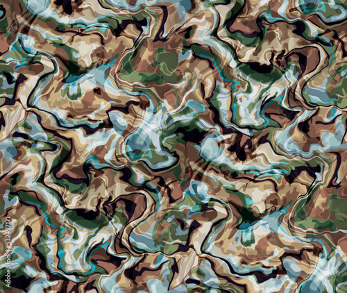 Seamless natural colors liquid pattern design vector