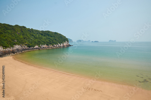 beautiful bay in vietnam. ocean and beautiful sandy beach. beautiful natural background. beach vacation. heavenly place © Elena