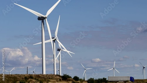 Copenhagen, Denmark An offshore wind farm near Kastrup airport. photo