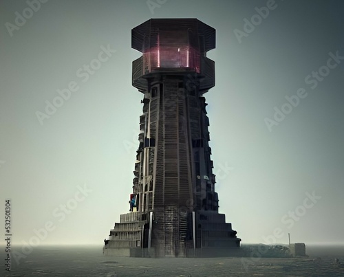 lighthouse at dusk