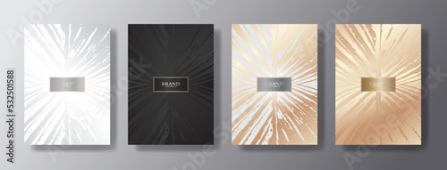 Modern elegant cover design set. Elite premium. Luxury fashionable background with abstract pattern in silver, gold, maroon, white, dark color. vector template for menu,cover, brochure, flyer