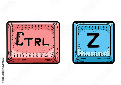 Photography Control Z keys sketch PNG illustration with transparent background