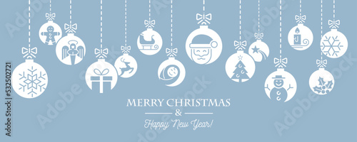 christmas bauble decoration with snowflakes stars and gift vector illustration EPS10