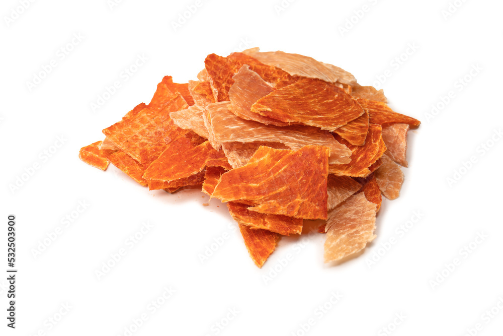 Group of tasty beer snacks. Dehydrated chicken meat slices. Group of tasty beer snacks. Dehydrated chicken meat slices.