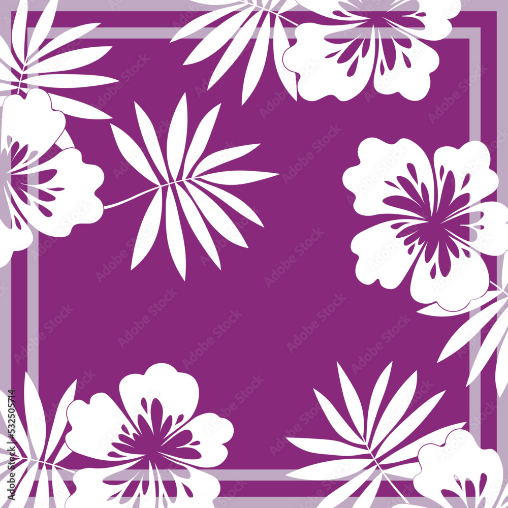 Print for kerchief, bandana, scarf, handkerchief, shawl, neck scarf. Squared pattern with ornament for fabric, textile, silk products. Paisley vector with abstract flowers. Floral folk tracery Print for kerchief, bandana, scarf, handkerchief, shawl, neck scarf. Squared pattern with ornament for fabric, textile, silk products. Paisley vector with abstract flowers. Floral folk tracery