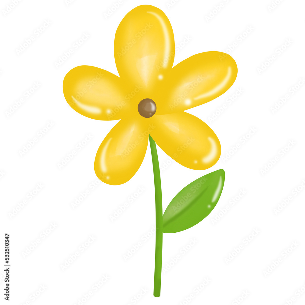 Watercolor Yellow Flower Illustration Watercolor Yellow Flower Illustration