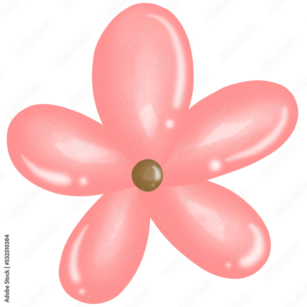 Pink Flower Watercolor Illustration