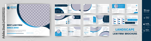 16 Page corporate law Firm service consultation business landscape company profile report template design 