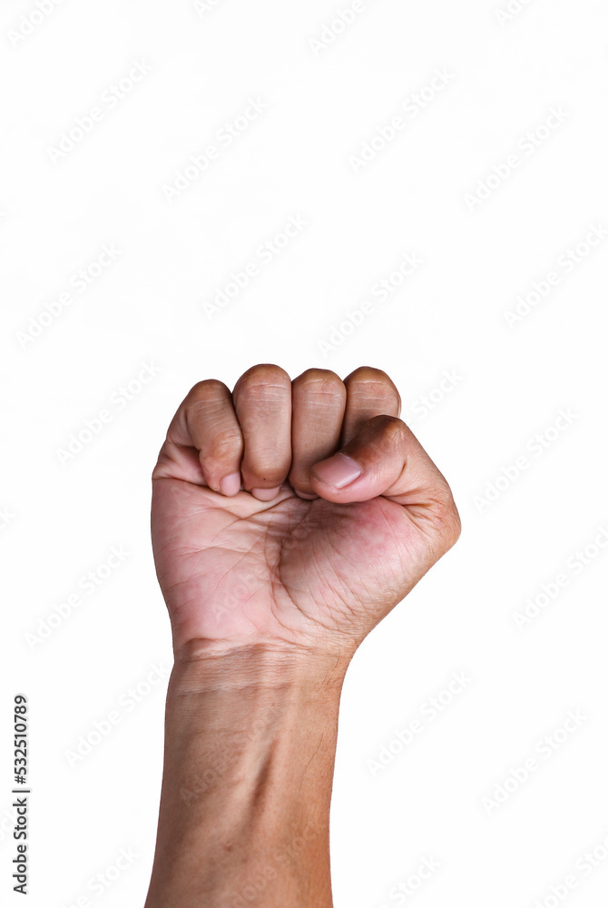 Human fist isolated on white background Human fist isolated on white background