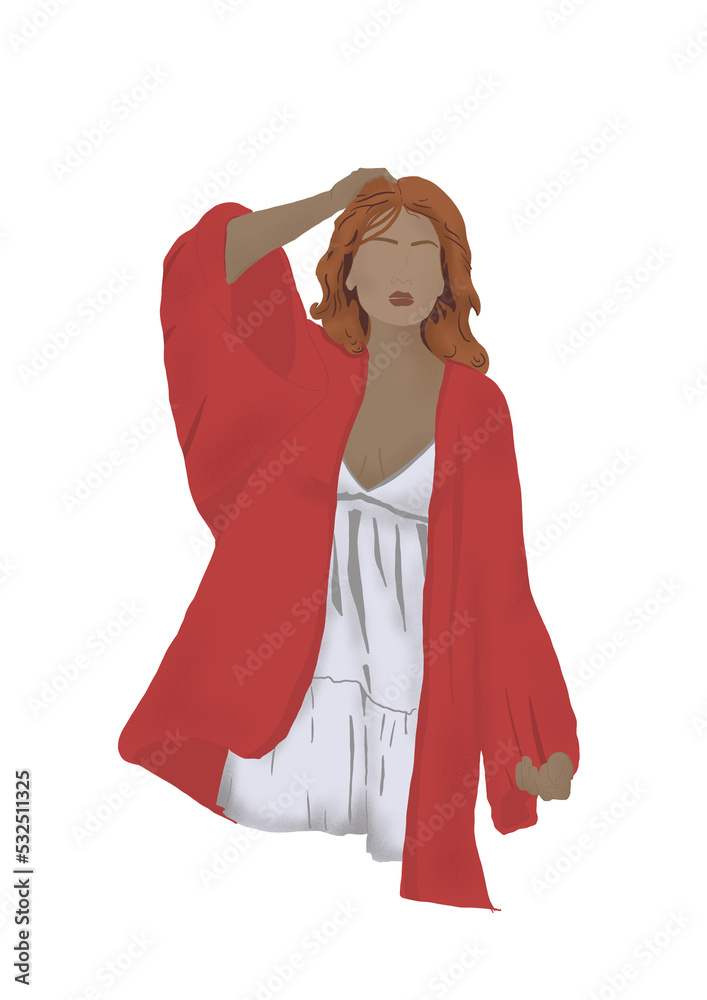 Woman in red - obrazy, fototapety, plakaty 