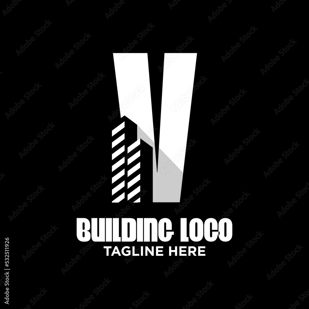 Letter V Building Logo Design Template Inspiration, Vector Illustration.