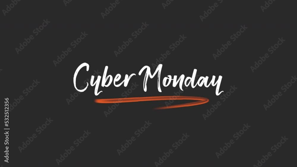 Cyber Monday with yellow art brush, motion abstract holidays, art and corporate style background