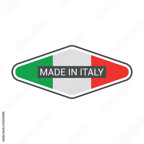 Made in Italy. Italian logo and sticker.
