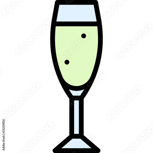 Death In The Afternoon Cocktail icon, Alcoholic mixed drink vector