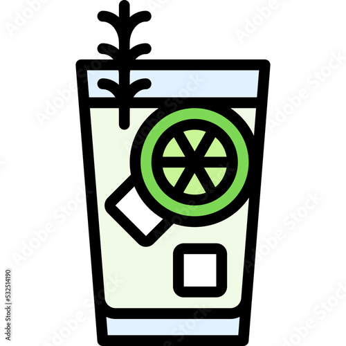 Gin and tonic Tonic Cocktail icon, Alcoholic mixed drink vector