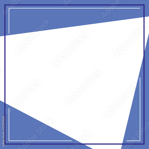 Blue and white background color with stripe line shape. Triangles. Suitable for social media post and web internet ads. Template layout. Frame, boarder for text, picture, advertisement. Empty space. 