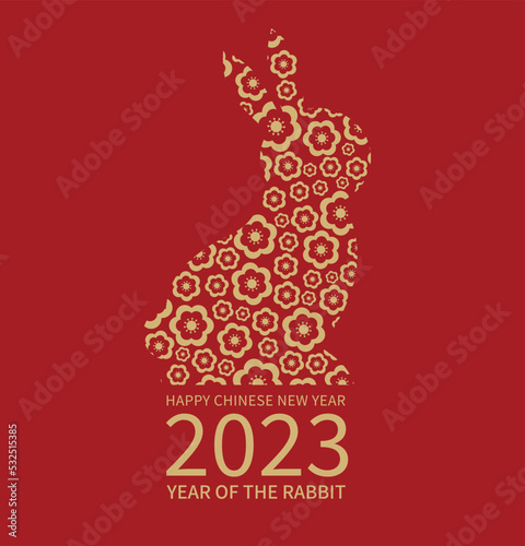The Chinese new year 2023 - the year of the rabbit. Happy Chinese New Year 2023. Lunar new year. 