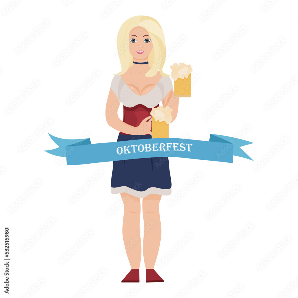 Découpé Carton Standee Oktoberfest - Personnage Bavaria Babe - Support Pour Fête Ou Décoration - Neuf Dans Son Emballage
