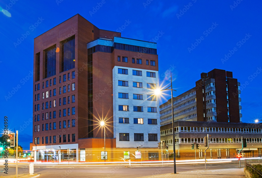 'Jury's Inn' modern Hotel along Fleming Way in the downtown of Swindon, Wilts